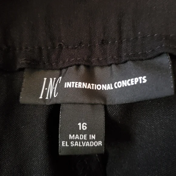 INC International Concepts Side Stripe Pull On Pants, 16, Black w/Blue & White - Picture 4 of 5